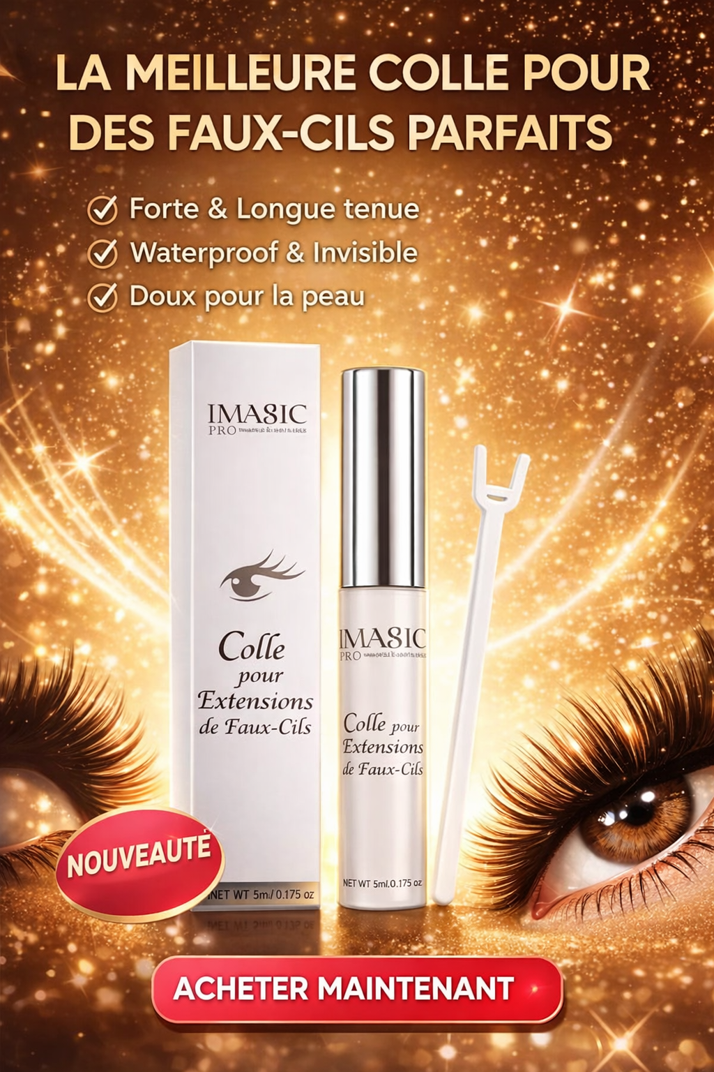 Colle pour Faux-Cils – Tenue Forte & Invisible – Lot de 2 Pots