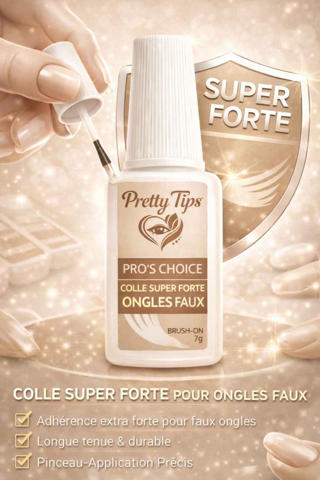 Colle Super Forte pour Faux Ongles – Tenue Longue Durée – Application Précise au Pinceau