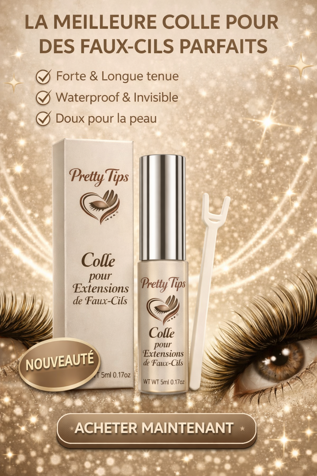 Colle pour Faux-Cils – Tenue Forte & Invisible – Lot de 2 Pots