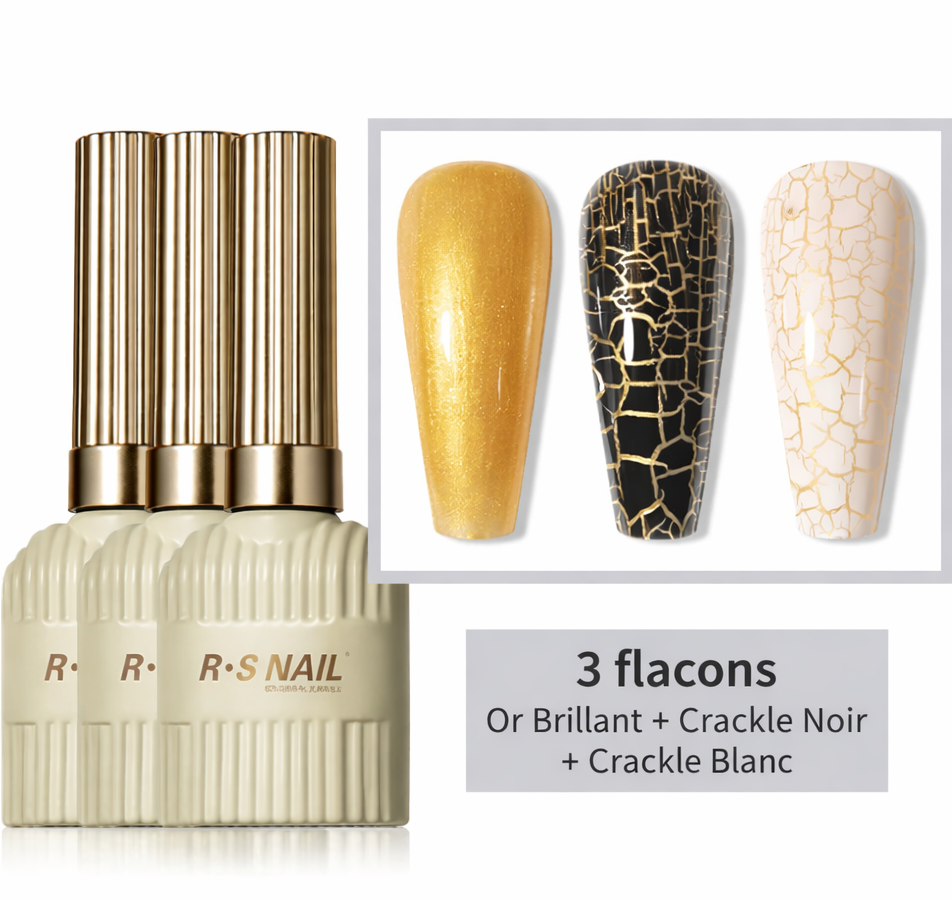 Vernis à Ongles Effet Crackle Naturel – Couleurs Brillantes & Craquelées pour Nail Art Élégant