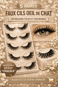 5 Paires de Faux Cils Œil de Chat – Regard Séduisant en 10 Secondes