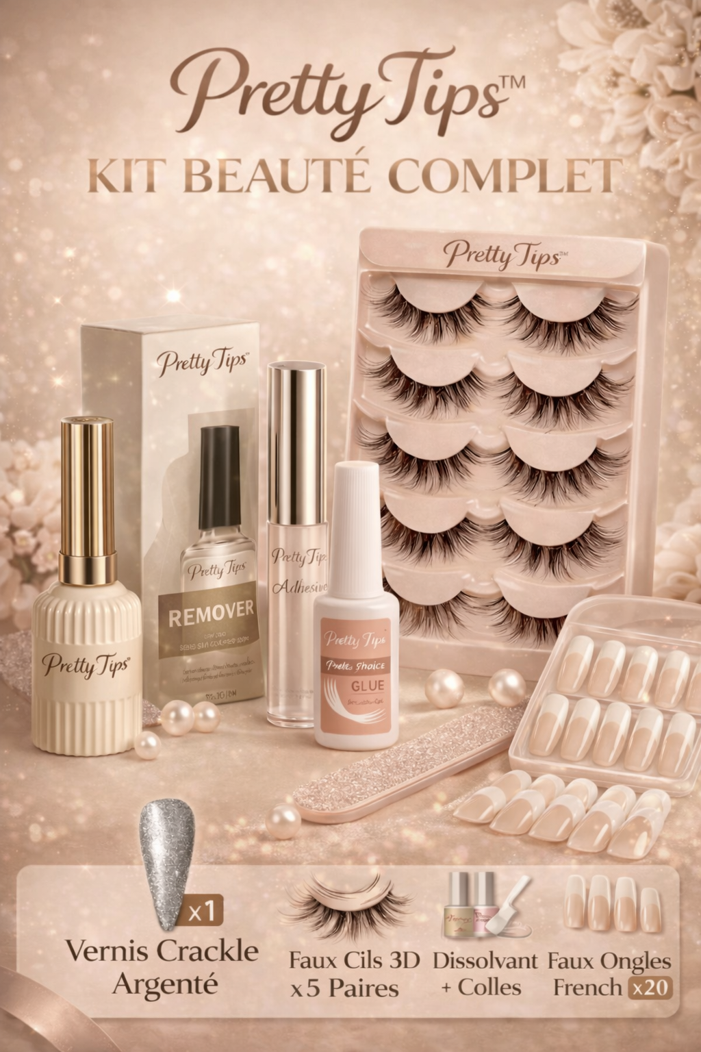 Kit Premium Beauty Pretty Tips Glam — Coffret 6 Produits Beauté